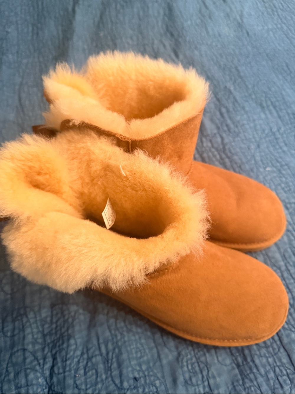 UGG Chestnut Suede Shearling Ankle Booties